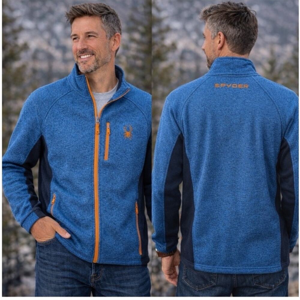 Spyder Constant Full Zip Mid Weight Stryke Sweater Jacket Mens XL Gorpcore Blue
